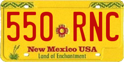 NM license plate 550RNC