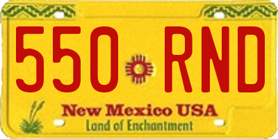 NM license plate 550RND