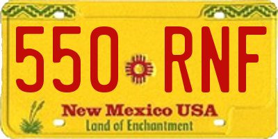 NM license plate 550RNF