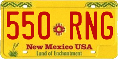 NM license plate 550RNG