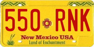 NM license plate 550RNK