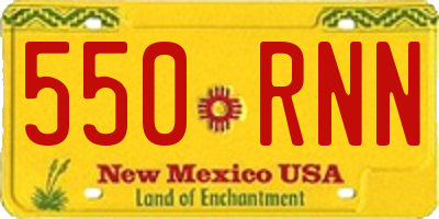 NM license plate 550RNN