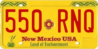 NM license plate 550RNQ