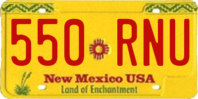 NM license plate 550RNU