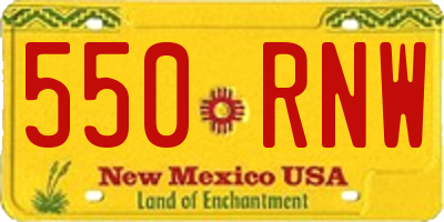 NM license plate 550RNW
