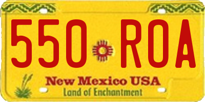 NM license plate 550ROA