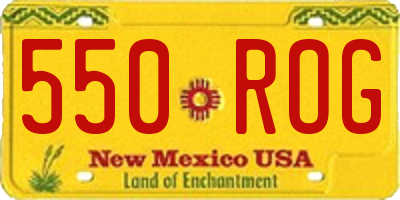 NM license plate 550ROG