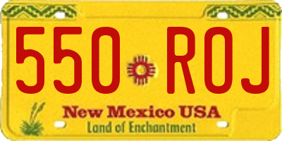 NM license plate 550ROJ