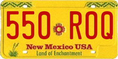 NM license plate 550ROQ