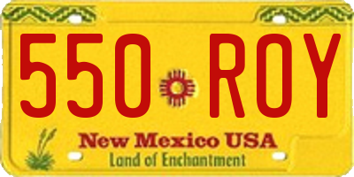 NM license plate 550ROY