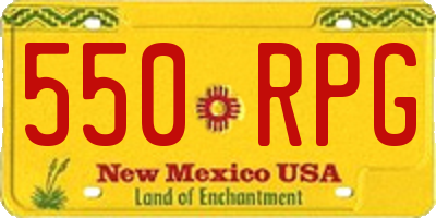 NM license plate 550RPG
