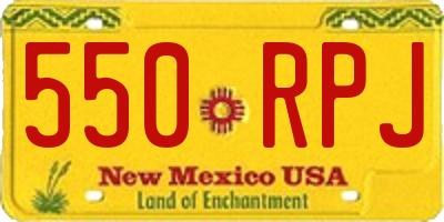 NM license plate 550RPJ
