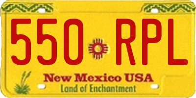 NM license plate 550RPL