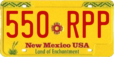 NM license plate 550RPP