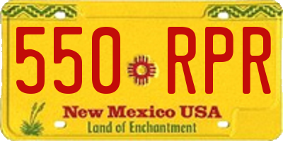 NM license plate 550RPR