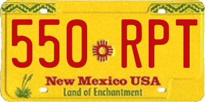NM license plate 550RPT