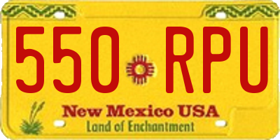 NM license plate 550RPU