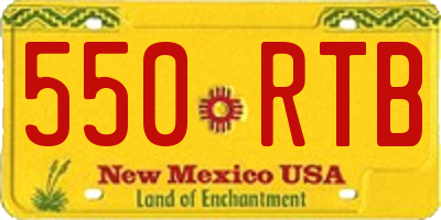 NM license plate 550RTB