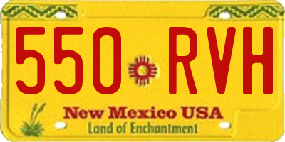 NM license plate 550RVH