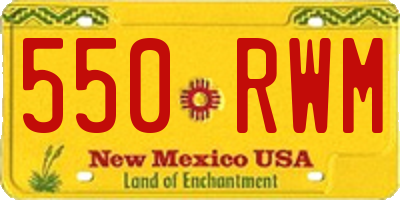 NM license plate 550RWM