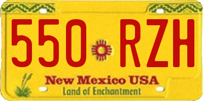 NM license plate 550RZH