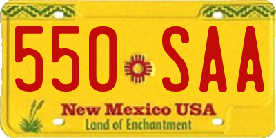 NM license plate 550SAA