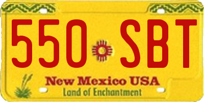 NM license plate 550SBT
