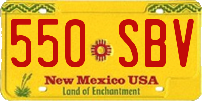 NM license plate 550SBV