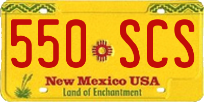 NM license plate 550SCS