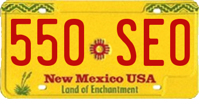 NM license plate 550SEO