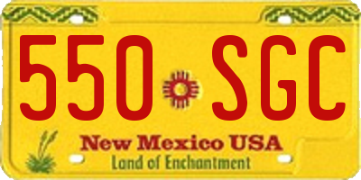 NM license plate 550SGC