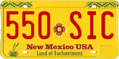 NM license plate 550SIC