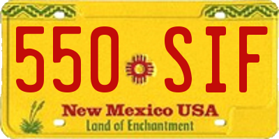 NM license plate 550SIF