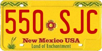 NM license plate 550SJC