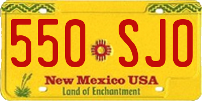 NM license plate 550SJO