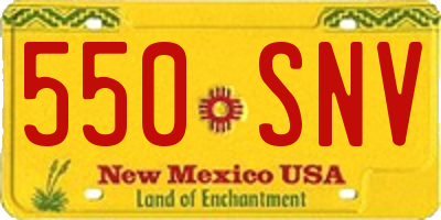 NM license plate 550SNV