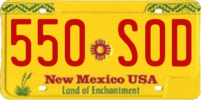 NM license plate 550SOD
