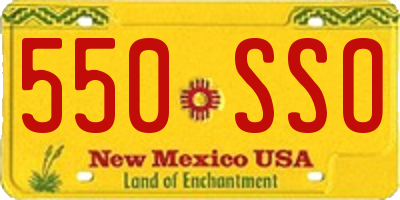 NM license plate 550SSO