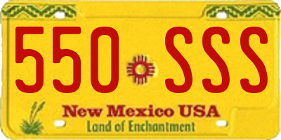 NM license plate 550SSS