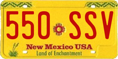 NM license plate 550SSV