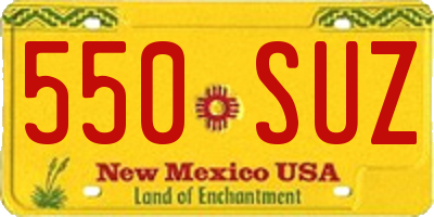 NM license plate 550SUZ