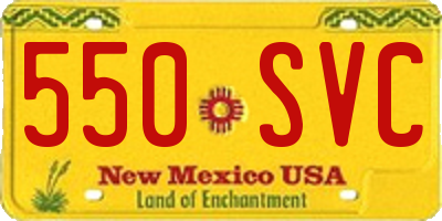 NM license plate 550SVC