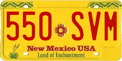 NM license plate 550SVM