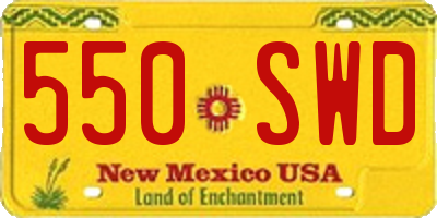 NM license plate 550SWD