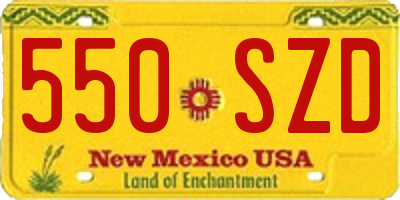 NM license plate 550SZD