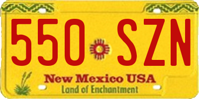 NM license plate 550SZN