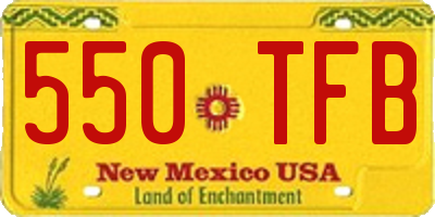 NM license plate 550TFB
