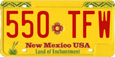 NM license plate 550TFW