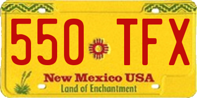NM license plate 550TFX
