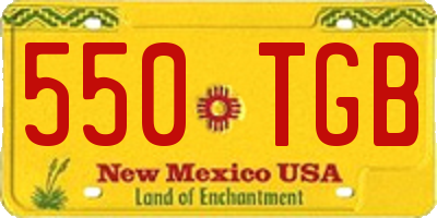 NM license plate 550TGB